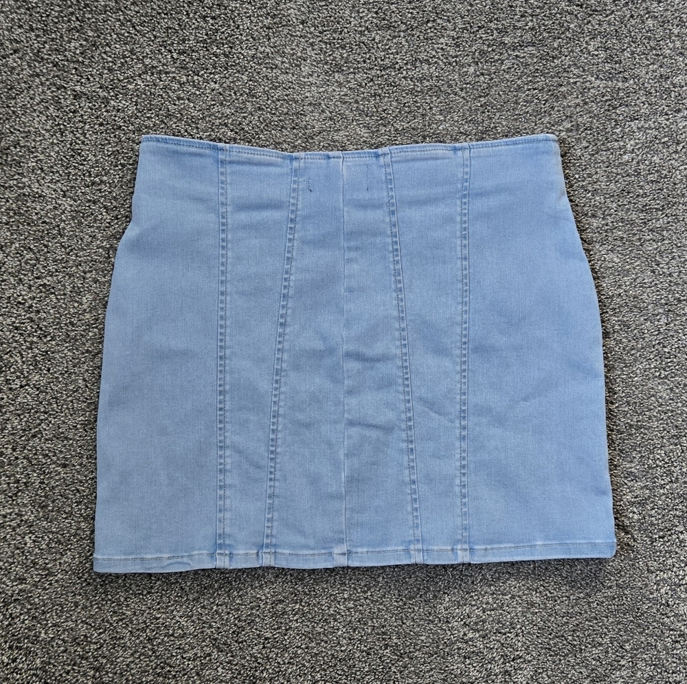 Free People Layla Zip Denim Mini Skirt NWT size 12 - Picture 3 of 10